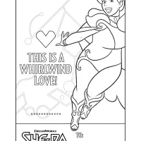 Spinnerella Valentines Day Card Coloring Page