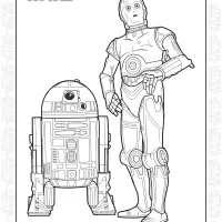 Star Wars R2D2 and C 3PO coloring page