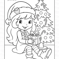 Strawberry Shortcake Christmas Coloring Page