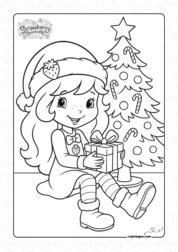 Strawberry Shortcake Christmas Coloring Page 1 Strawberry Shortcake Christmas Coloring Page