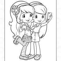 Strawberry Shortcake Selfie Coloring Page