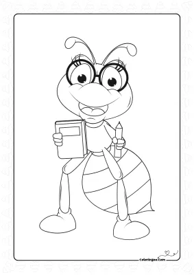 Student Ant Coloring Page