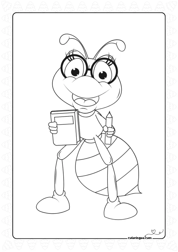 Student Ant Coloring Page