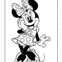 Surprised Minnie Mouse Coloring Page