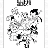 Teen Titans Go Cartoon Coloring Pages