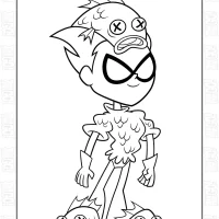 Teen Titans Go Robin Fish Outfit Coloring Page