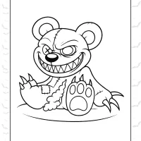 Terrible Teddy Bear Coloring Page