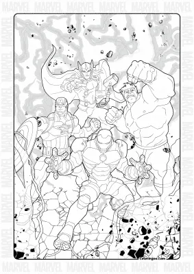 The Avengers Coloring Sheet