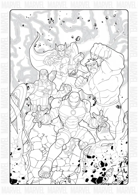 The Avengers Coloring Sheet