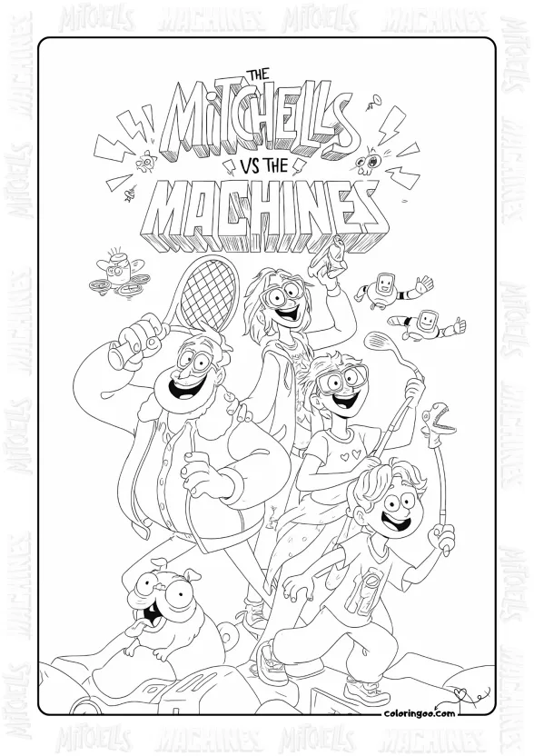 The Mitchells Family Coloring Page