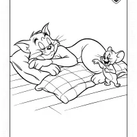 Tom Sleeping Coloring Page