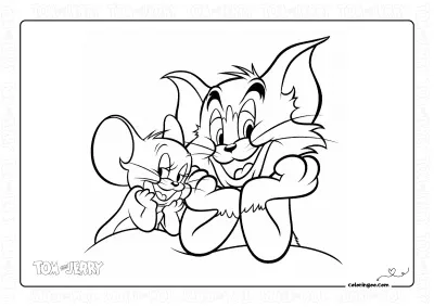 Tom and Jerry Best Friends Coloring Page