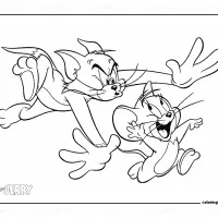 Tom and Jerry Chase Coloring Page