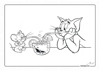 Tom and Jerry Drinking Coconut Cocktail