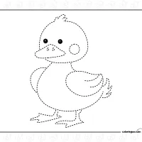 Tracing Ducklings Coloring Sheet