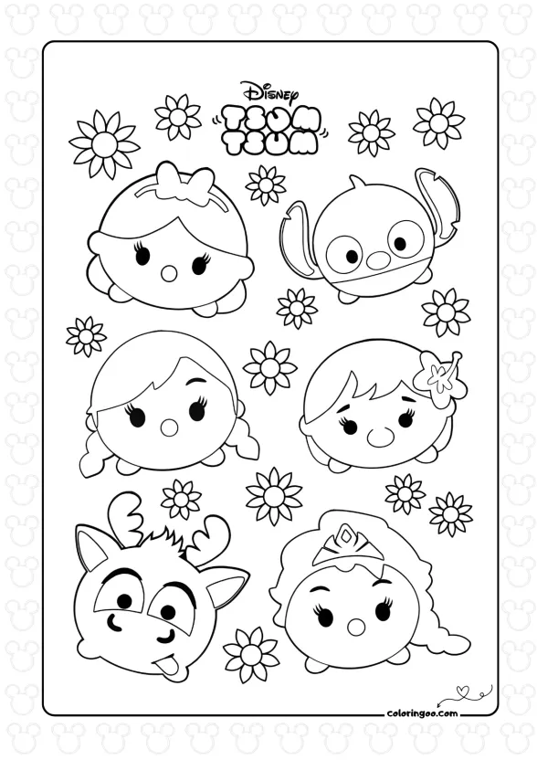 Tsum Tsum Characters Coloring Pages 1 Tsum Tsum Characters Coloring Pages