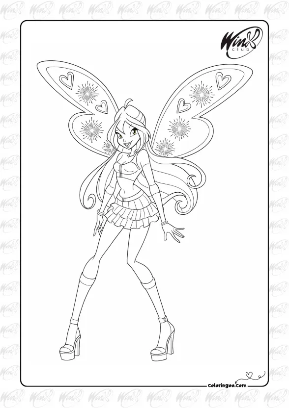 Winx Bloom Believix Coloring Page 1 Winx Bloom Believix Coloring Page