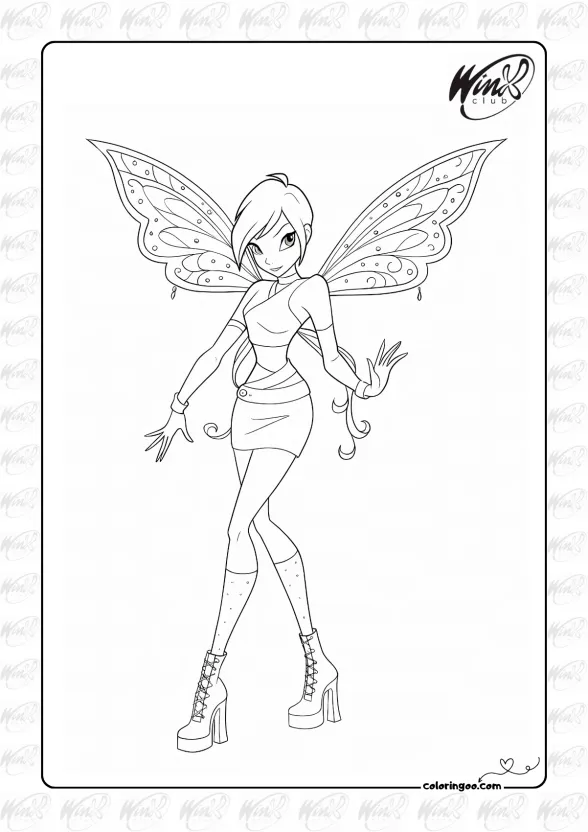 Winx Club Coloring Page 03 1 Winx Club Coloring Page 03