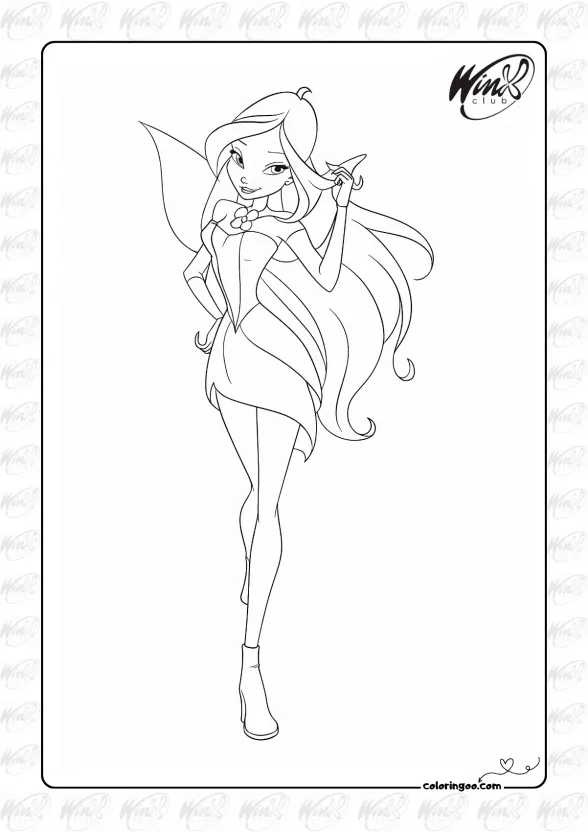 Winx Flora Bloom Coloring Page