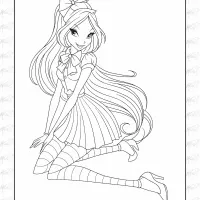 Winx Flora Stella Bloom Coloring Page