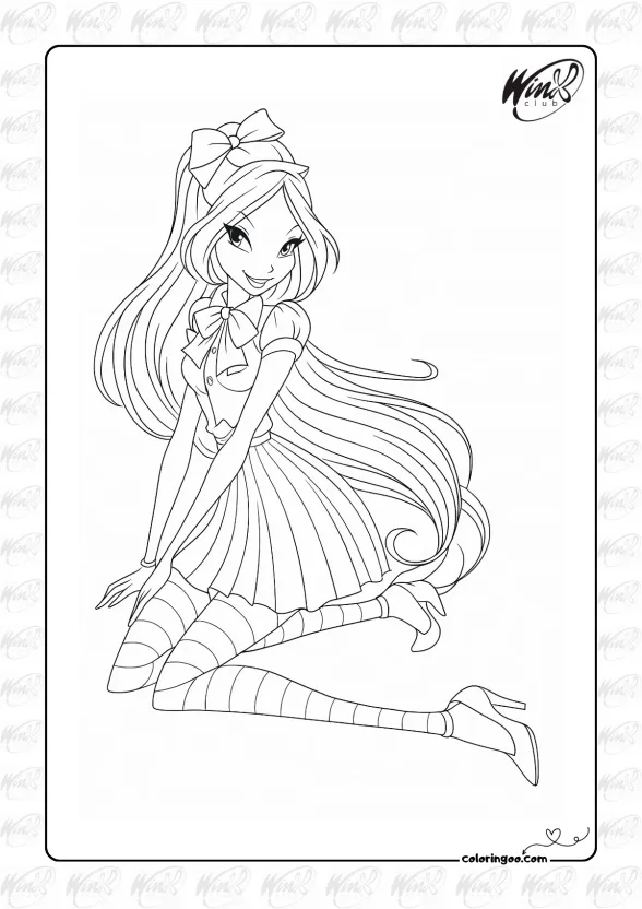Winx Flora Stella Bloom Coloring Page 1 Winx Flora Stella Bloom Coloring Page
