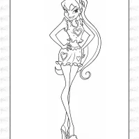 Winx Girl Stella Coloring Page