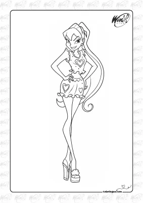 Winx Girl Stella Coloring Page