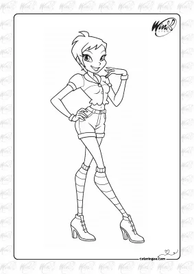 Winx Girl Tecna Coloring Sheet