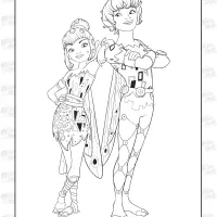 Yuko and Mo from Mia and Me Coloring Page