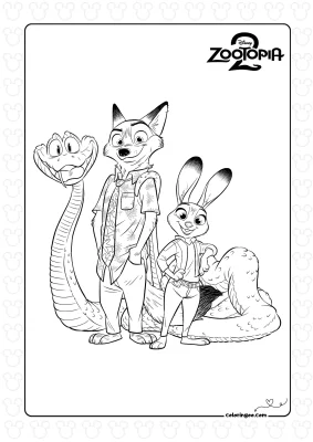 Zootopia 2 Cartoon Coloring Pages
