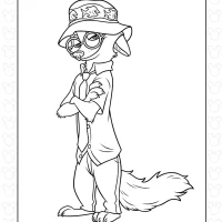 Zootopia 2 Nick Coloring Page 5 Zootopia 2 Nick Coloring Page
