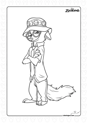 Zootopia 2 Nick Coloring Page
