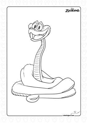 Zootopia 2 Snake Coloring Page
