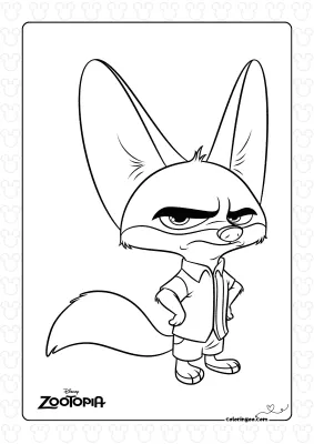 Zootopia Finnick Coloring Page