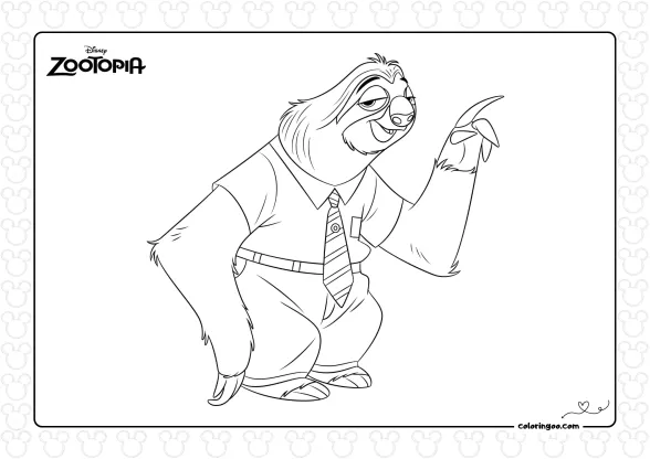 Zootopia Flash Coloring Page 1 Zootopia Flash Coloring Page