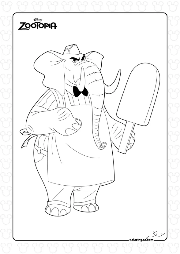Zootopia Jerry Coloring Page