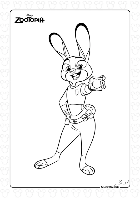 Zootopia Judy Hopps Coloring Page