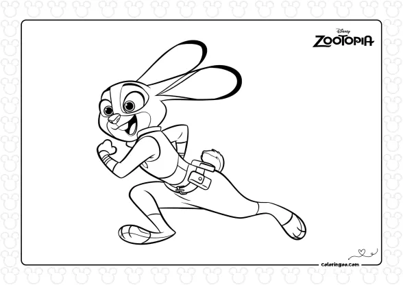 Zootopia Judy Hopps Coloring Sheet 1 Zootopia Judy Hopps Coloring Sheet