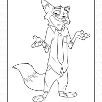Zootopia Nick Wilde Coloring Page 19 Zootopia Nick Wilde Coloring Page