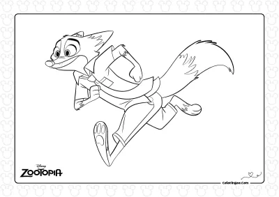 Zootopia Nick Wilde Coloring Sheet