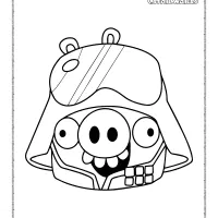 a piggies like darth vader star wars coloring