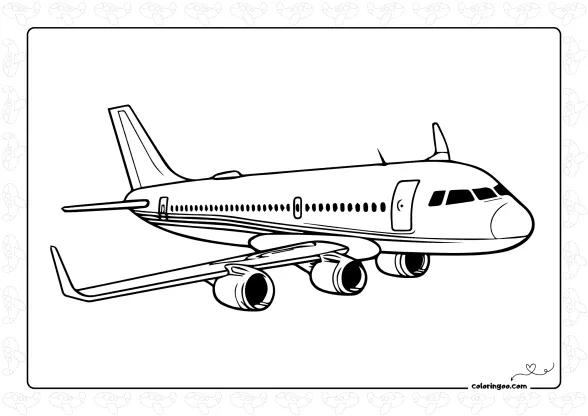 airplane outline coloring page