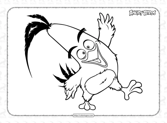 Angry Birds Chuck Coloring Sheet 1 angry birds chuck coloring sheet
