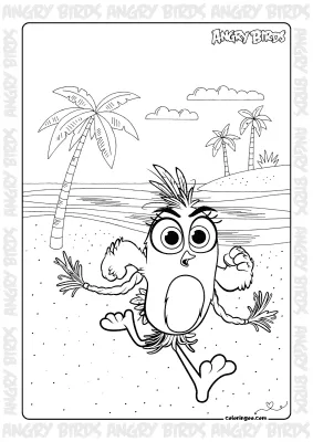 Angry Birds Silver Coloring Page