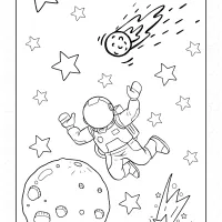 astronaut in the space coloring page