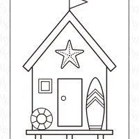Beach House Coloring Page 25 beach house coloring page