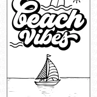 Beach Vibes Coloring Page 17 beach vibes coloring page