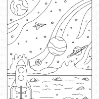 beautiful space view coloring page