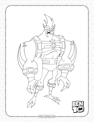 Ben 10 Characters Pdf Coloring Pages
