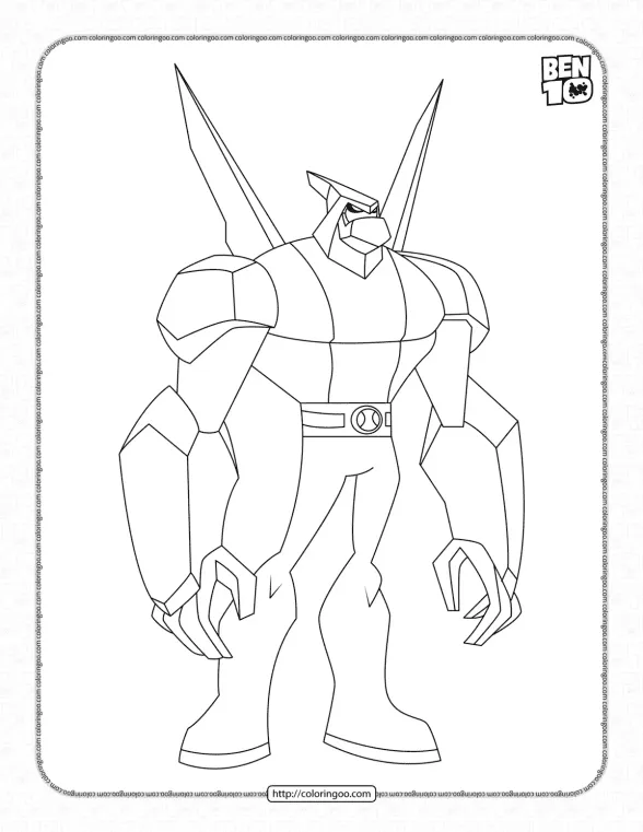 Ben 10 Diamondhead Pdf Coloring Sheet 1 ben 10 diamondhead pdf coloring sheet